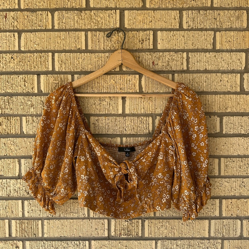 Lulu's Mustard Floral Women's Top